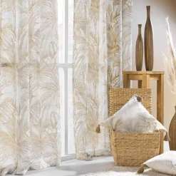 Tenda trasparente con occhielli (140 x 240 cm) Dune Beige