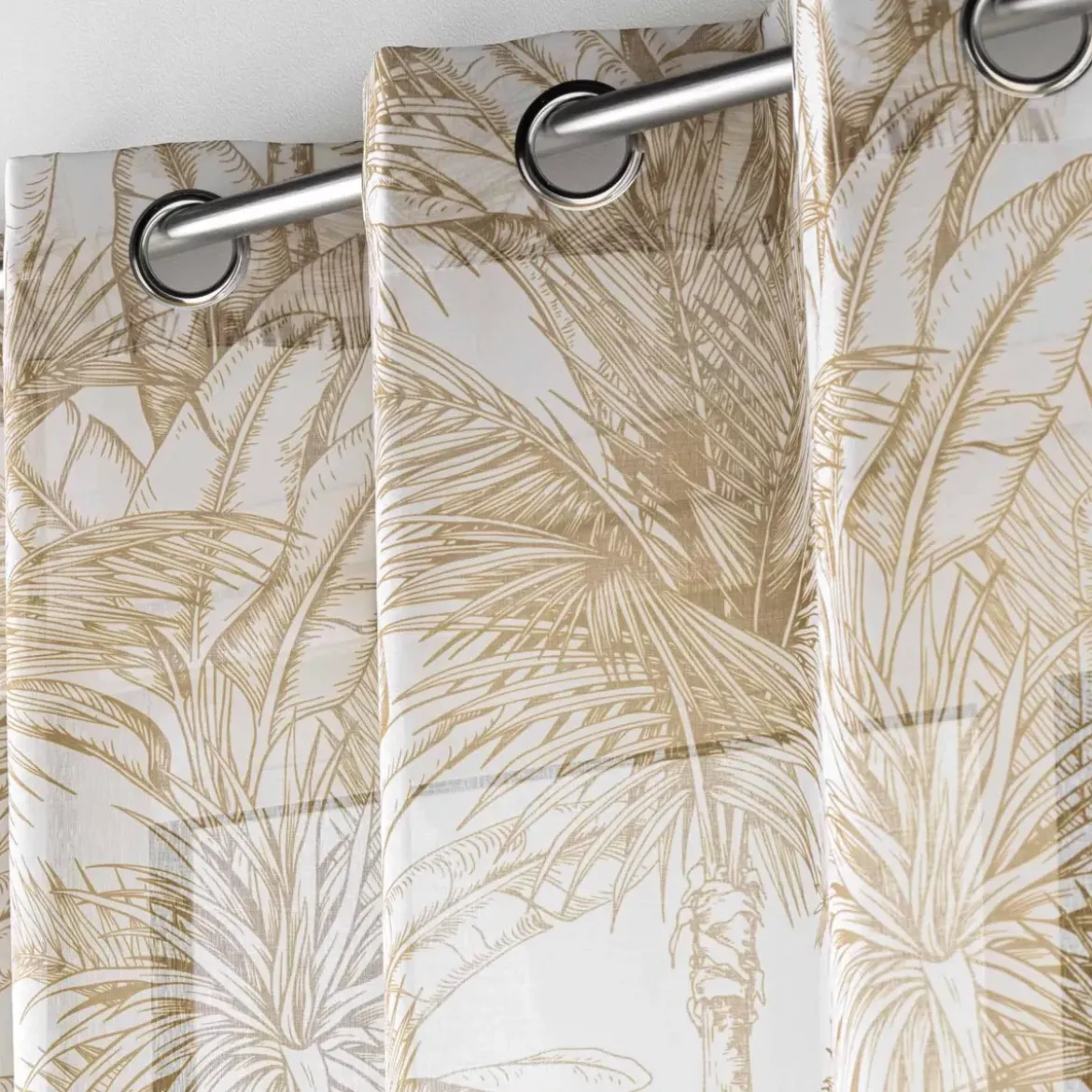 Tenda trasparente con occhielli (140 x 240 cm) Dune Beige