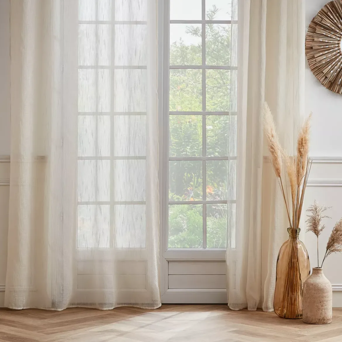 Tenda trasparente con occhielli (140 x 240 cm) Raphaël Beige