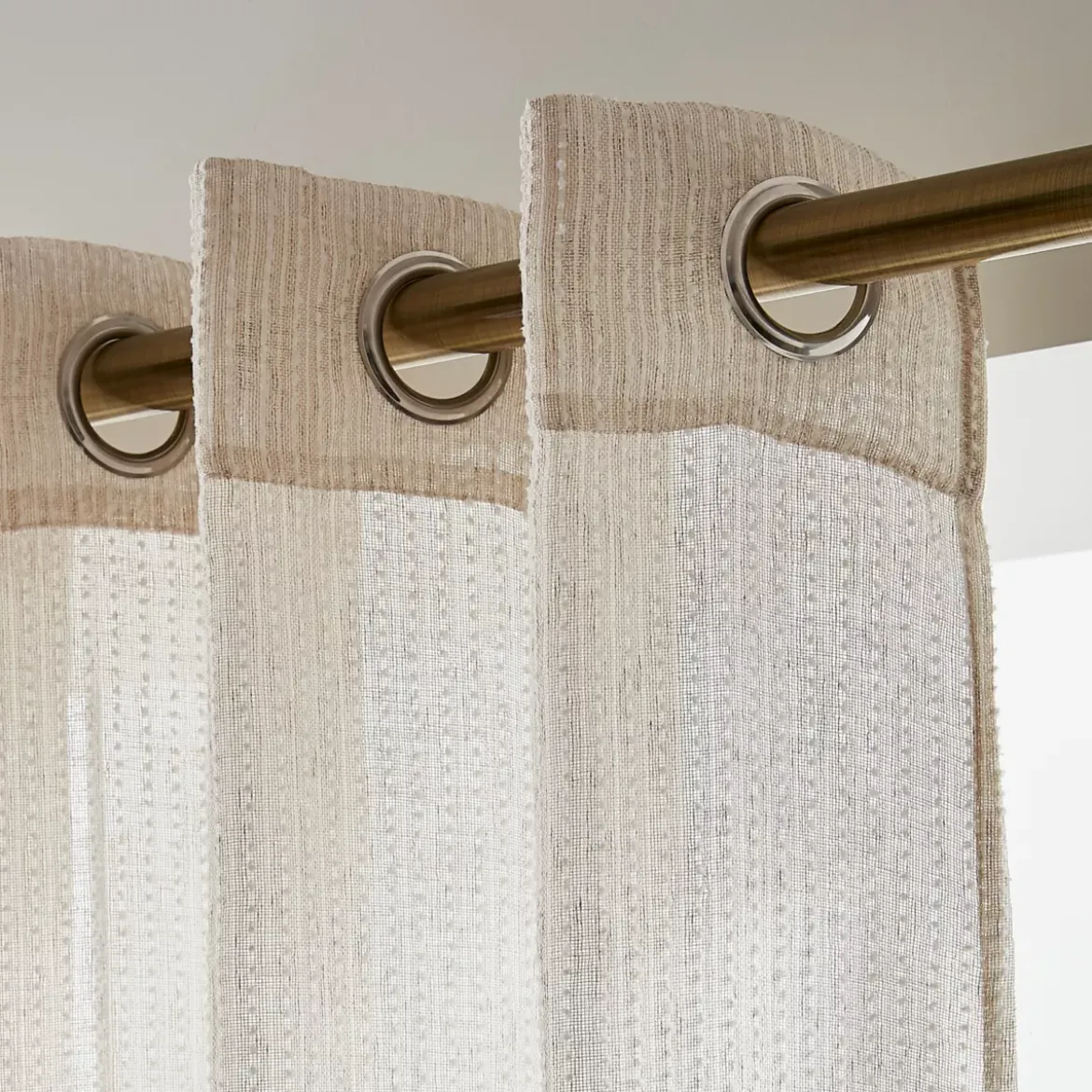 Tenda trasparente con occhielli (140 x 280 cm) Arthur Beige