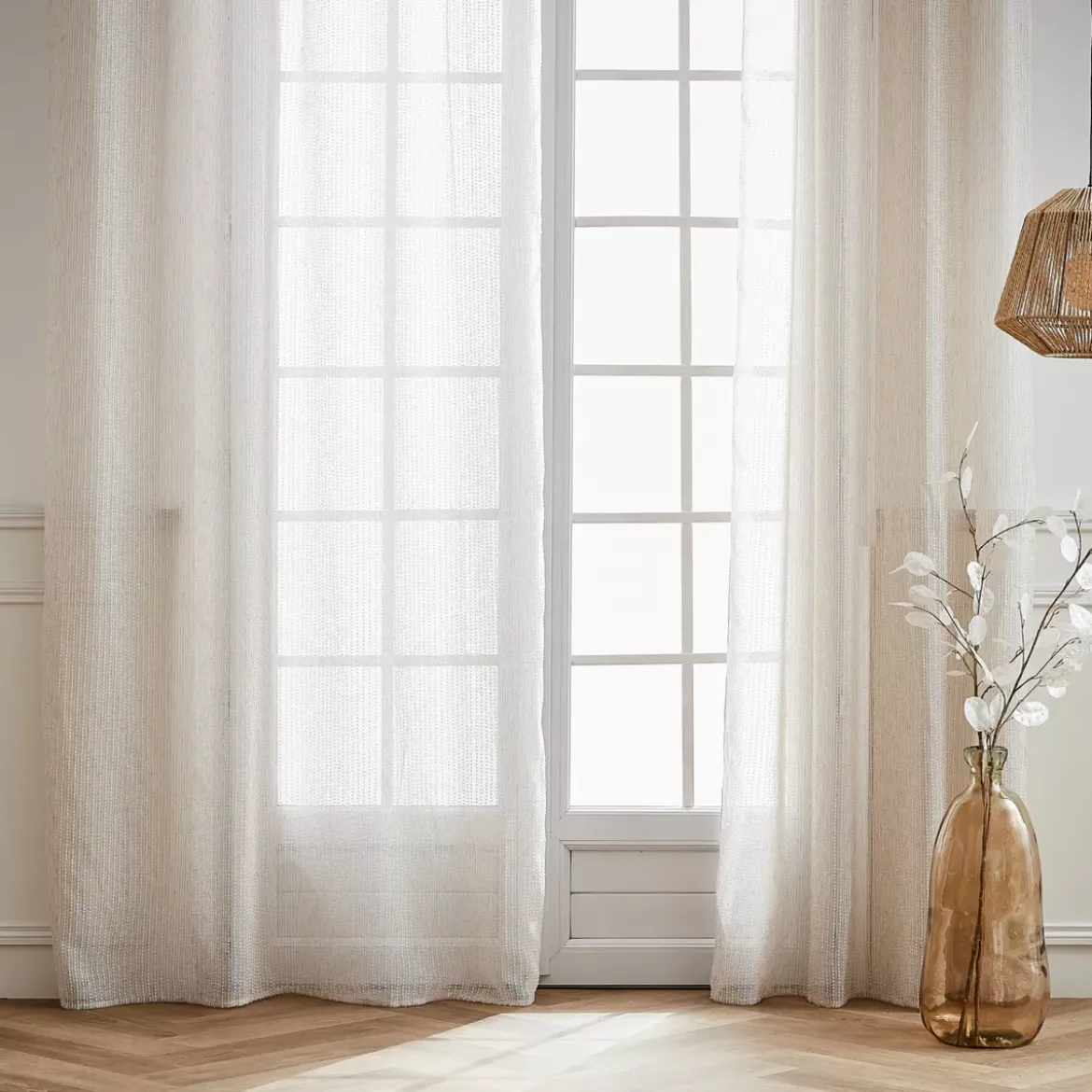 Tenda trasparente con occhielli (180 x 240 cm) Arthur Beige