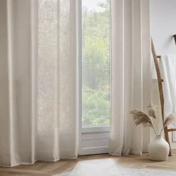 Tenda trasparente con occhielli effetto lino (140 x 280 cm) Robin Beige