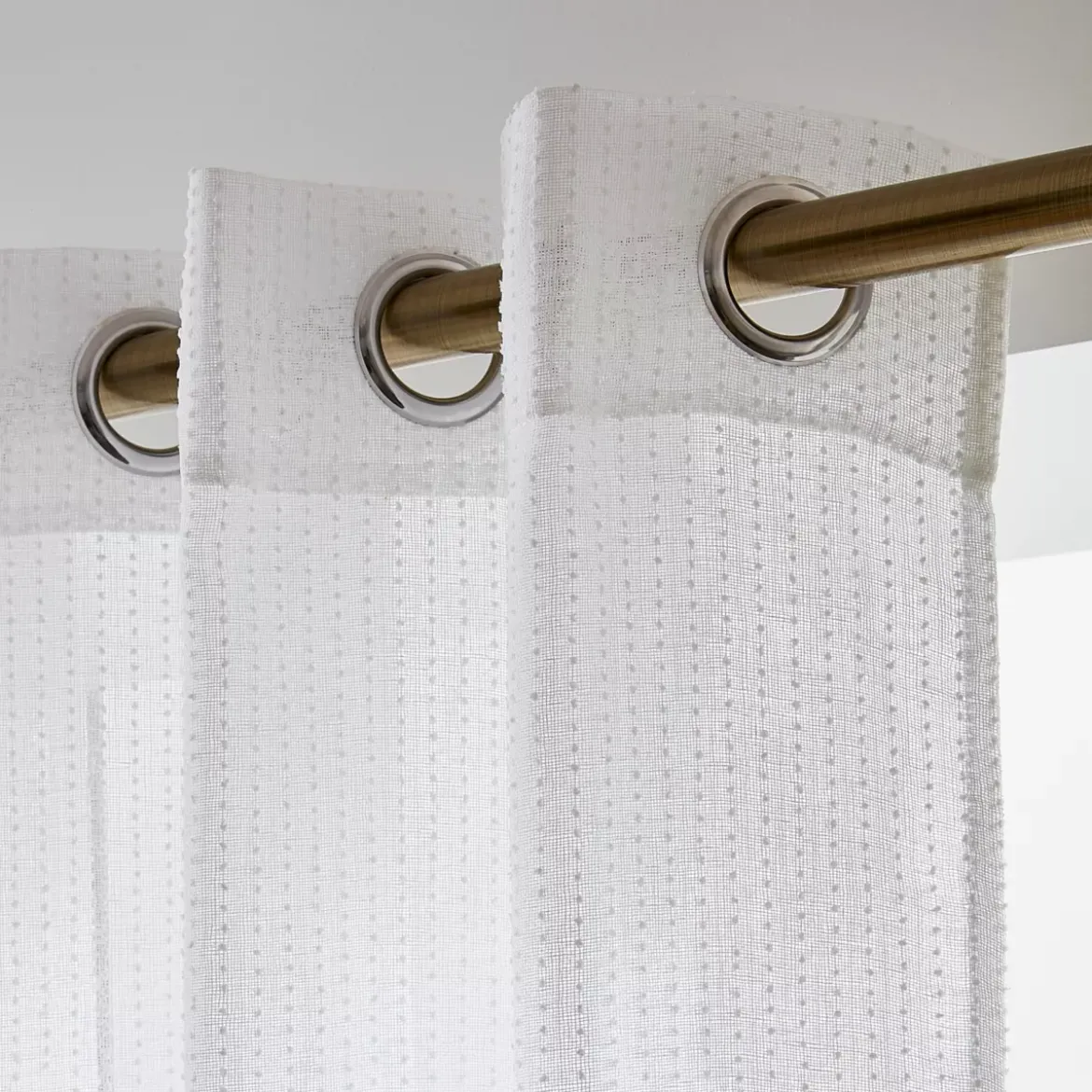 Tenda trasparente con occhielli (140 x 280 cm) Arthur Bianco