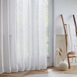 Tenda trasparente con occhielli effetto lino (280 x 240 cm) Robin Bianco