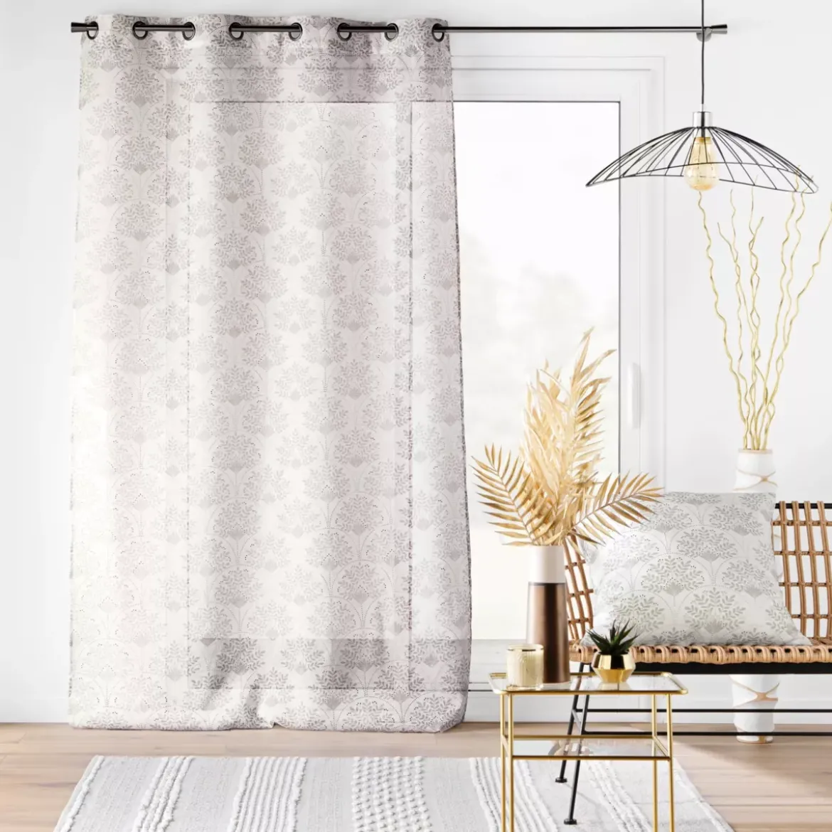Tenda trasparente con occhielli (140 x 240 cm) Majestia Beige