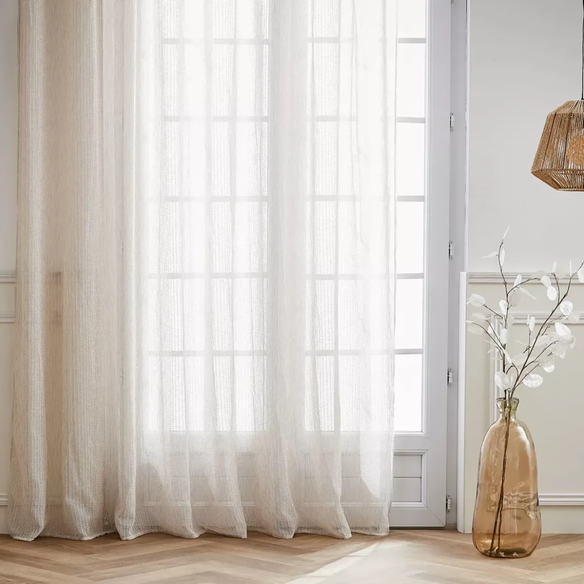 Tenda trasparente con occhielli (280 x 240 cm) Arthur Beige