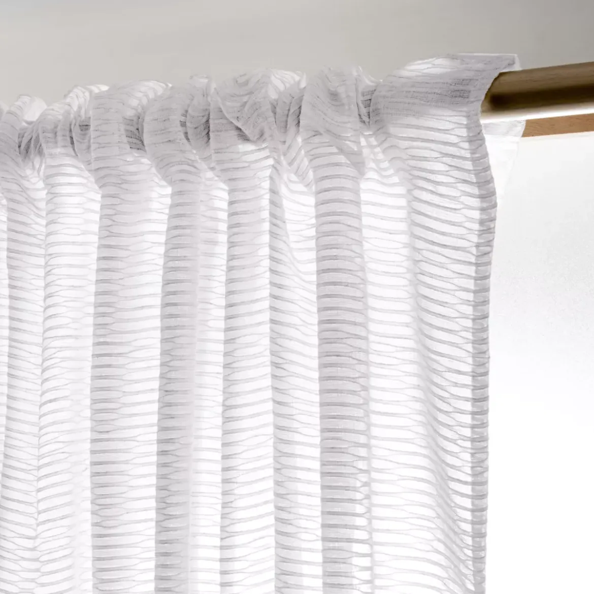 Tenda trasparente con passanti nascosti (280 x 240 cm) Maël Bianco