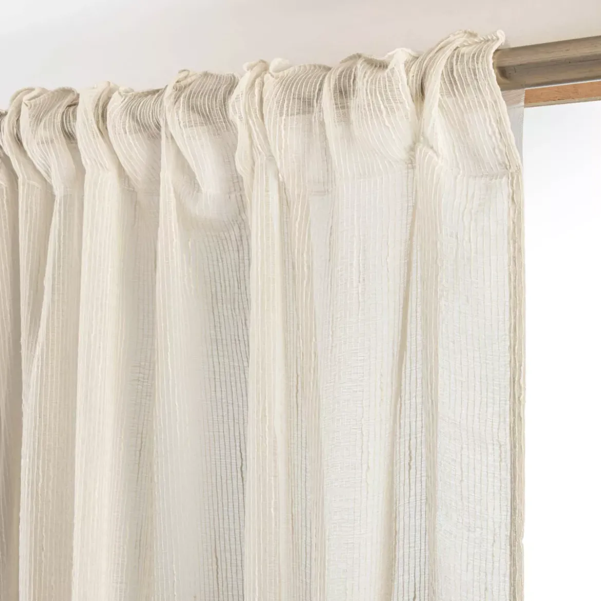 Tenda trasparente con passanti nascosti (140 x 240 cm) Raphaël Beige