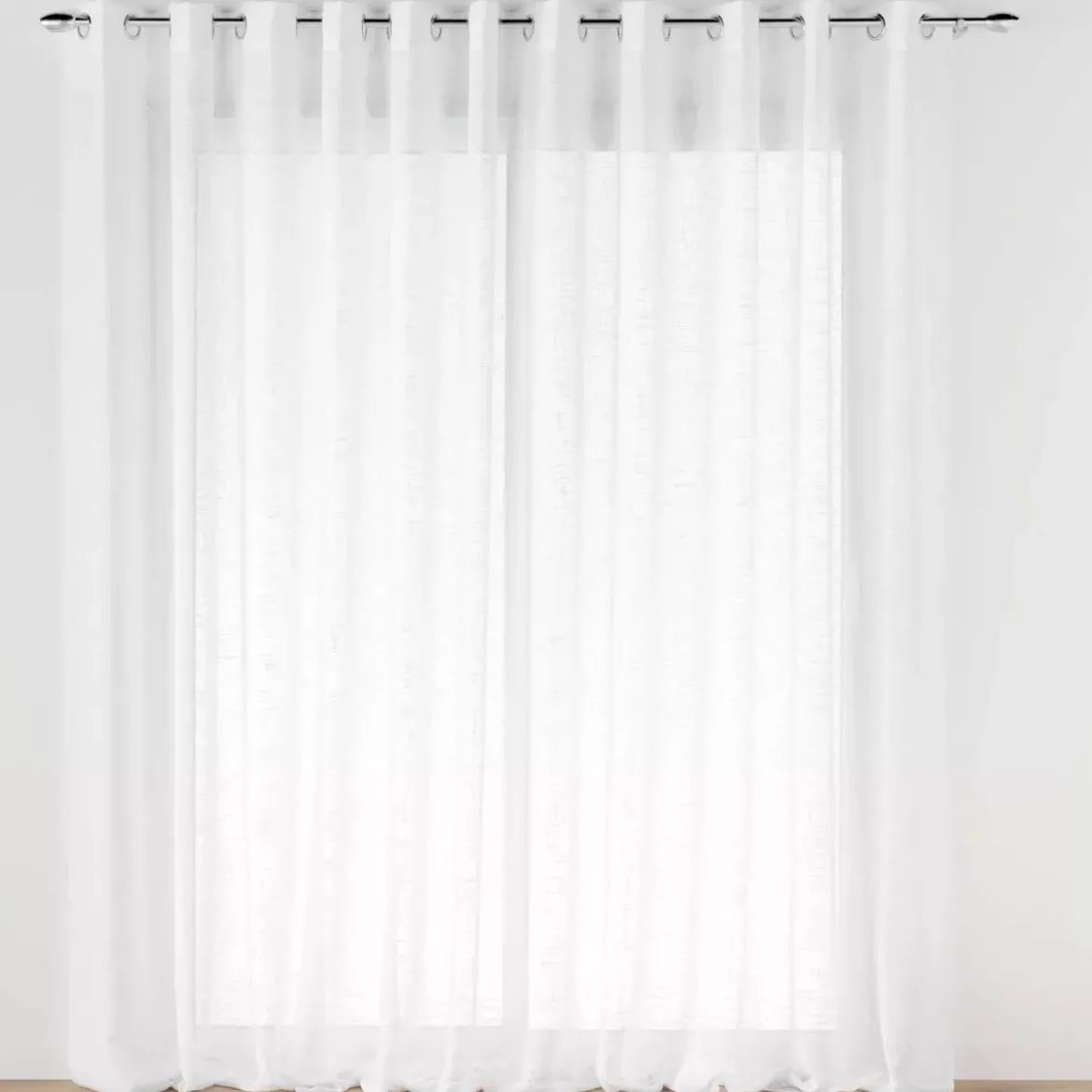 Tenda trasparente effetto lino passanti nascosti (400 x 240 cm) Haltona Bianco