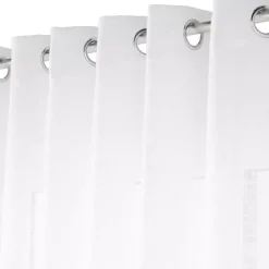 Tenda trasparente effetto lino passanti nascosti (400 x 240 cm) Haltona Bianco