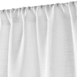 Tenda trasparente effetto lino tessuto passanti nascosti (90 x 200 cm) Haltona Bianco