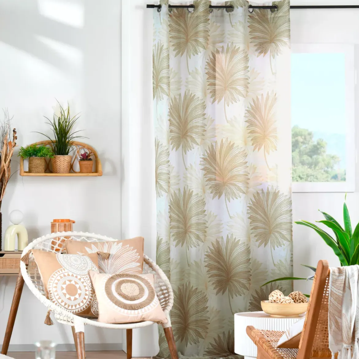 Tenda trasparente lino (140 x 260 cm) Mekong Beige