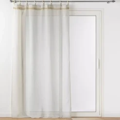 Tenda trasparente occhielli di legno (140 x 240 cm) Mileo Beige