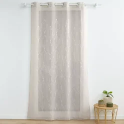 Tenda trasparente ricamata (140 x 240 cm) Galactée Tortora
