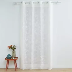 Tenda trasparente tessuta (140 x 280 cm) Karla Bianco