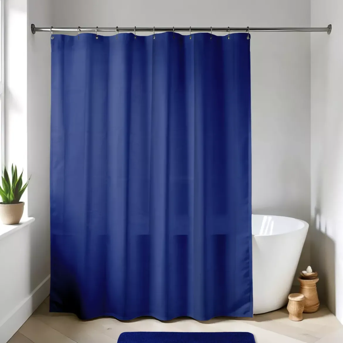 Tenda da doccia ad anelli (180 x 200 cm) Unita Blu reale