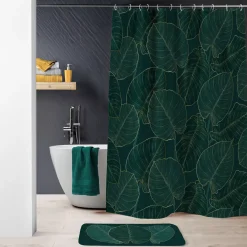 Tenda da doccia con anelli (180 x 200 cm) Jade Verde