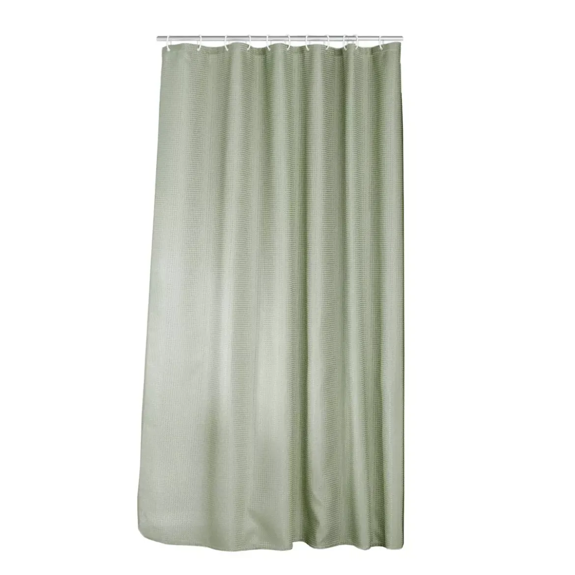 Tenda da doccia con effetto tessuto ad anelli (180 x 200 cm) Quarzo Verde salvia
