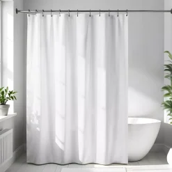 Tenda da doccia in microfibra (180 x 200 cm) Goffrato Bianco