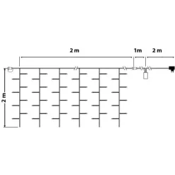 Tenda luminosa interconnettabile Alt.2 m L2 m Multicolore 96 LED