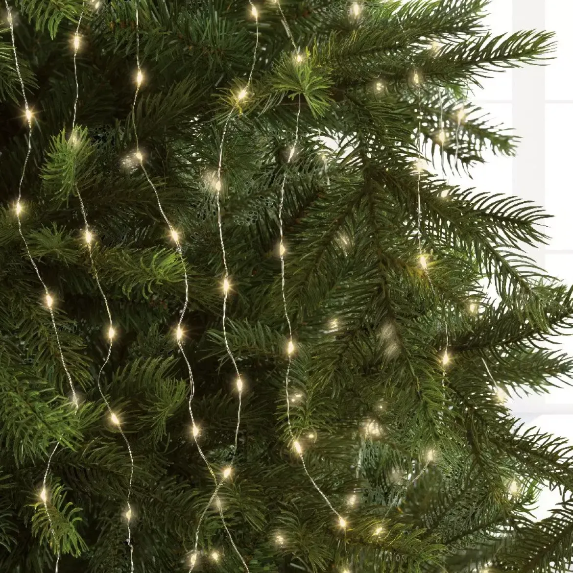 Tenda per albero Alt.2,10 m Bianco caldo 672 LED