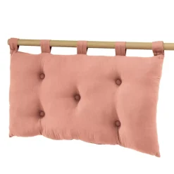 Testiera cuscino garza di cotone (80 x 50 cm) Gaïa Rosa pesca