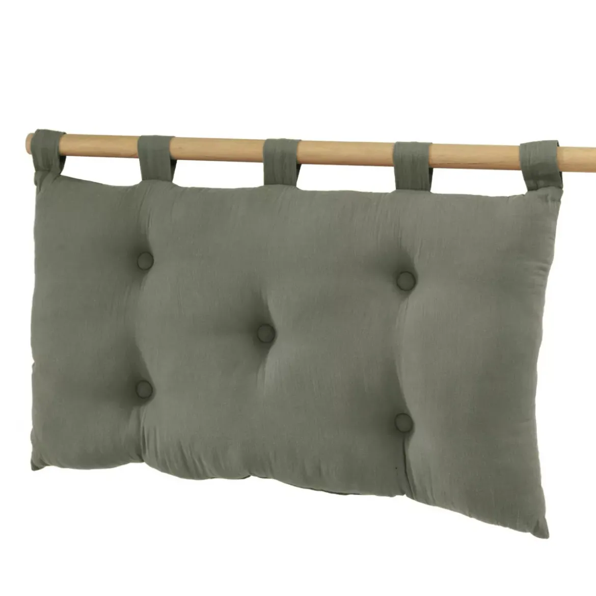 Testiera cuscino garza di cotone (80 x 50 cm) Gaïa Verde rosmarino