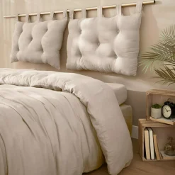 Testiera letto garza di cotone (80 x 50 cm) Gaïa Beige pampa