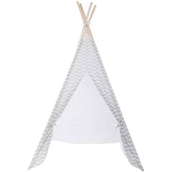 Tipi per bambini legno e tessuto (160 cm) Twin Grigio