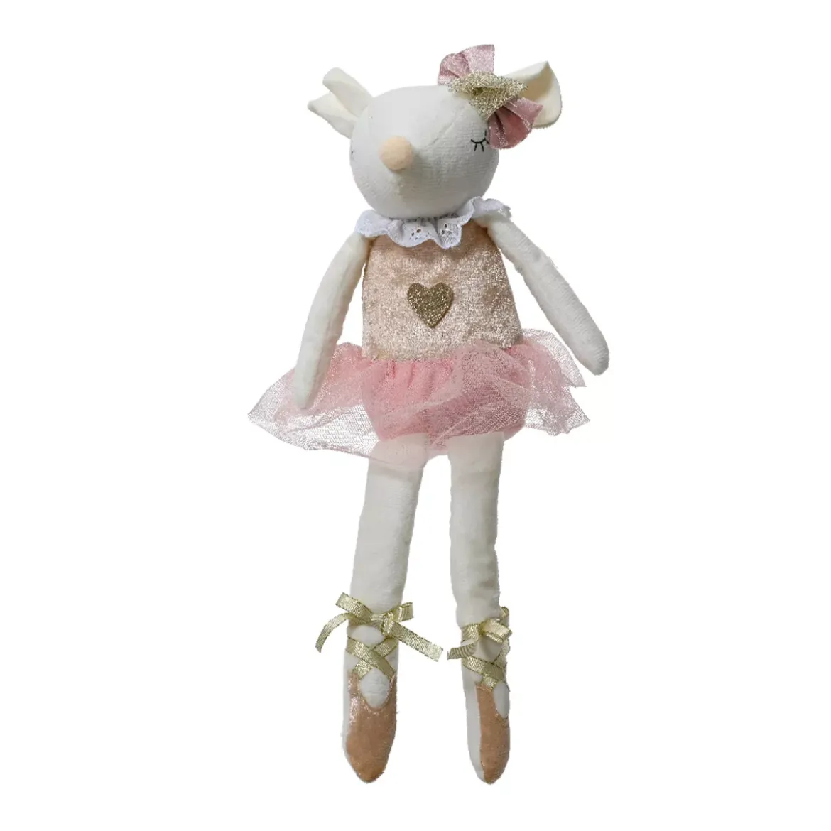 Topolina di Natale (H37 cm) Salomé Ballerina Danzatrice Pesca