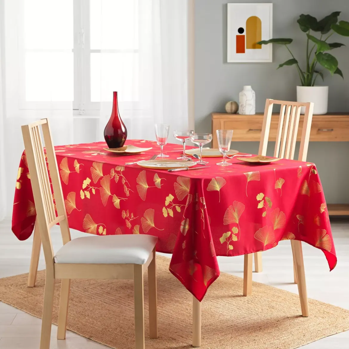Tovaglia rettangolare (150 x 300 cm) Bloomy Rosso