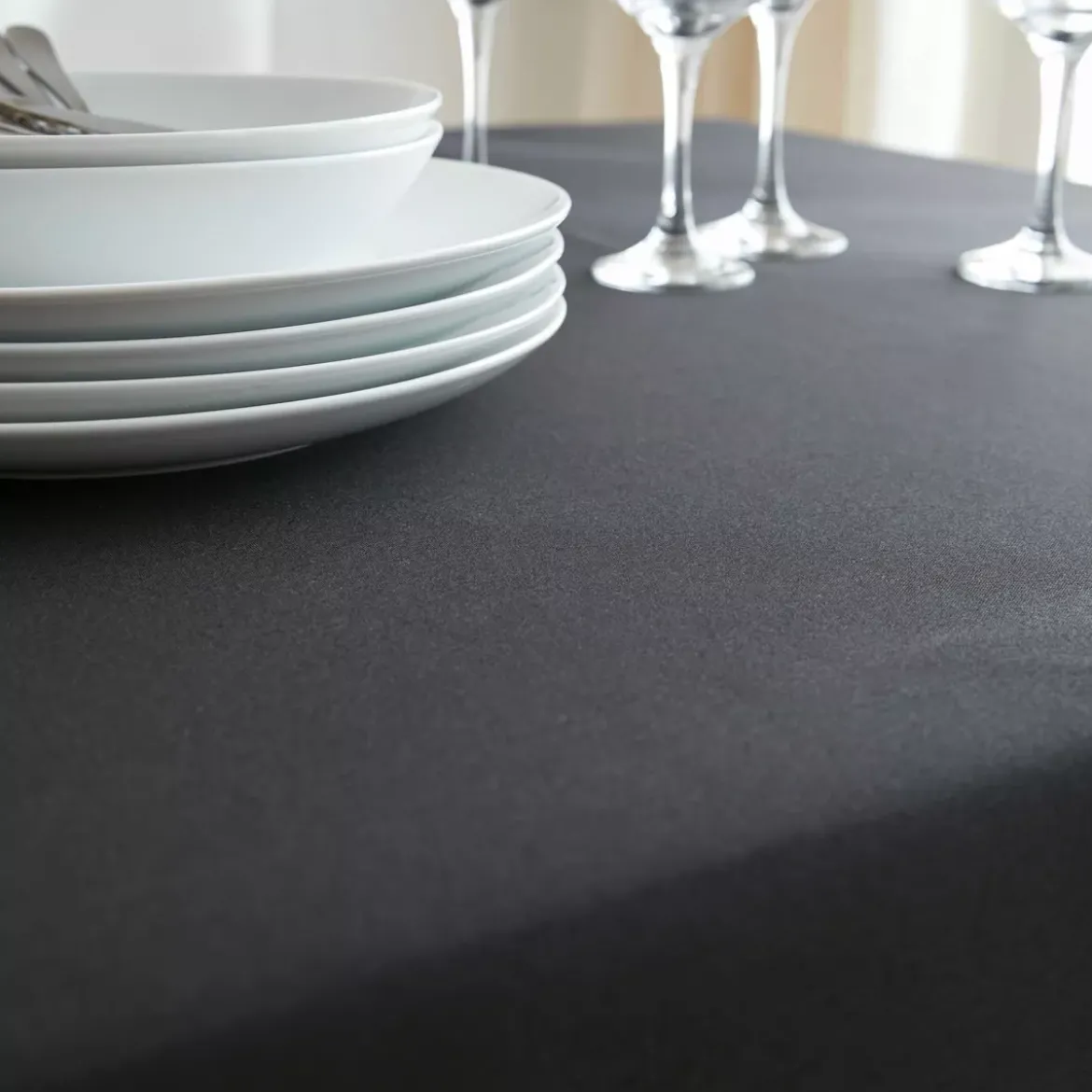 Tovaglia rettangolare antimacchia (140 x 200 cm) Elise Nera