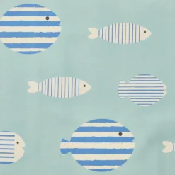 Tovaglia rettangolare cotone antimacchia (150 x 350 cm) Fish Blu