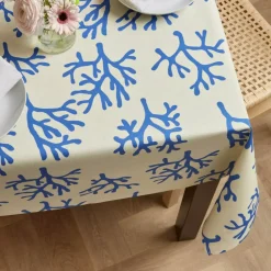 Tovaglia rettangolare cotone antimacchia (150 x 350 cm) Moorea Blu