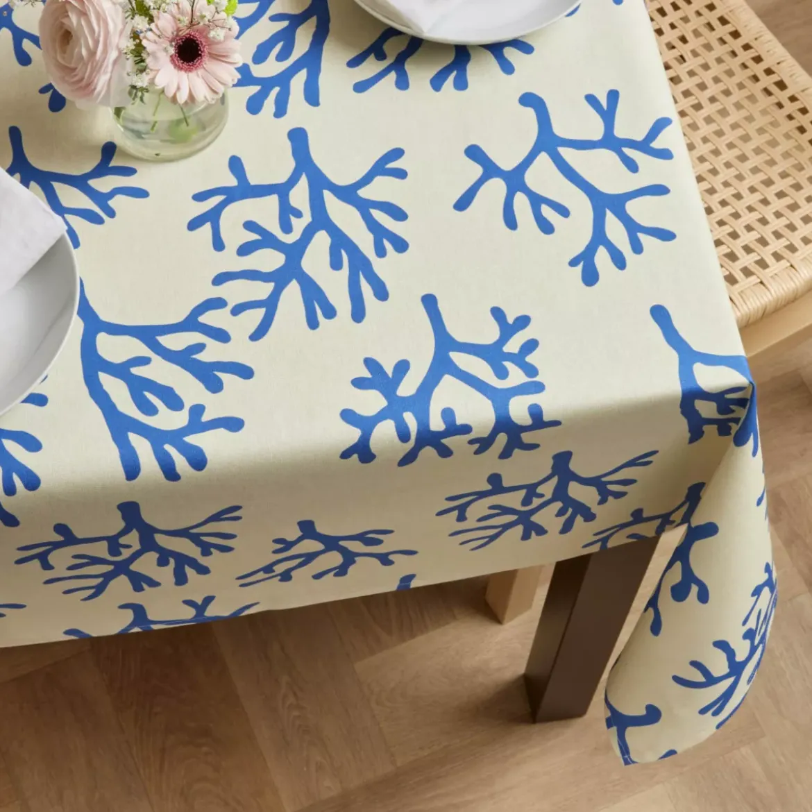 Tovaglia rettangolare cotone antimacchia (150 x 350 cm) Moorea Blu