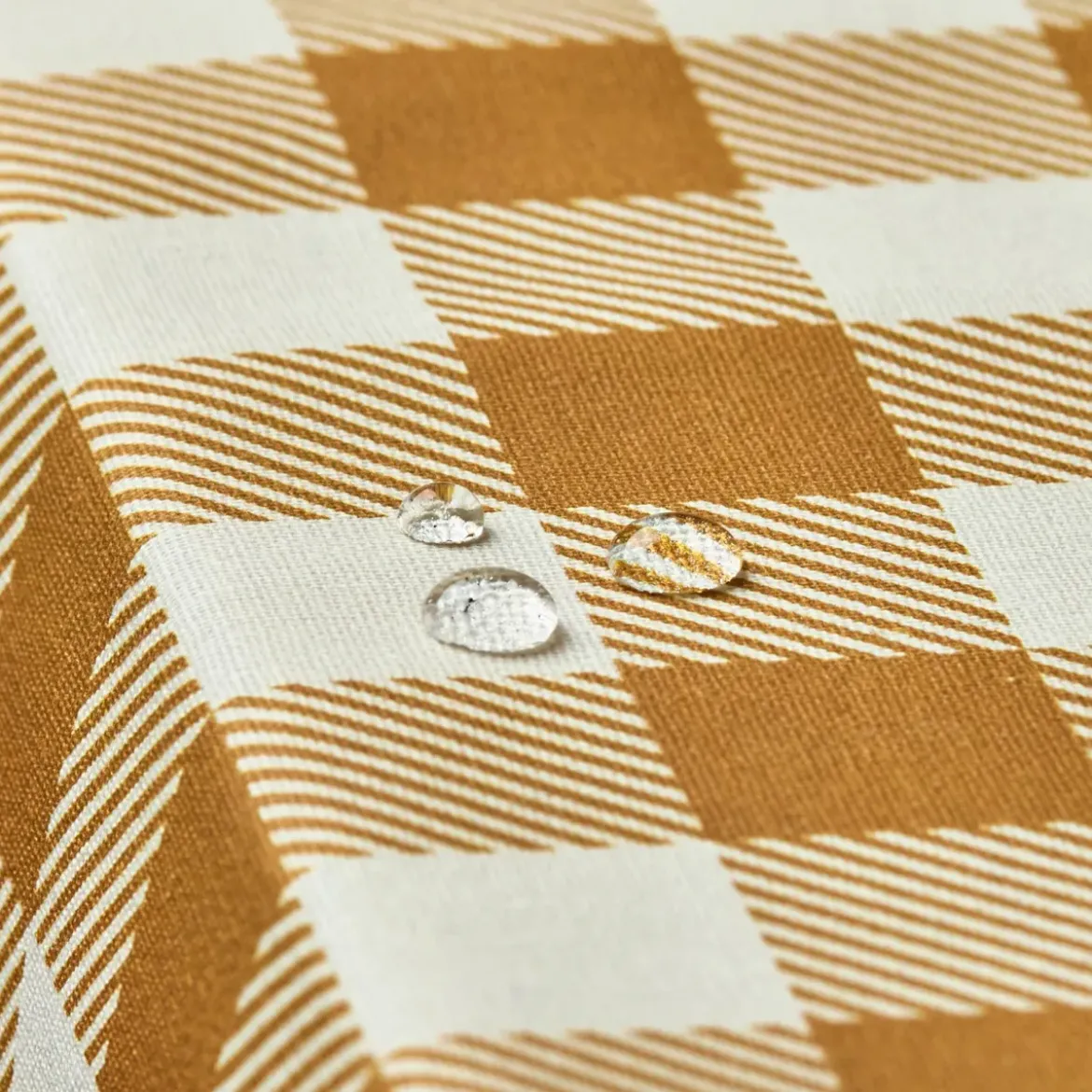 Tovaglia rettangolare cotone antimacchia (150 x 250 cm) Vichy Giallo senape