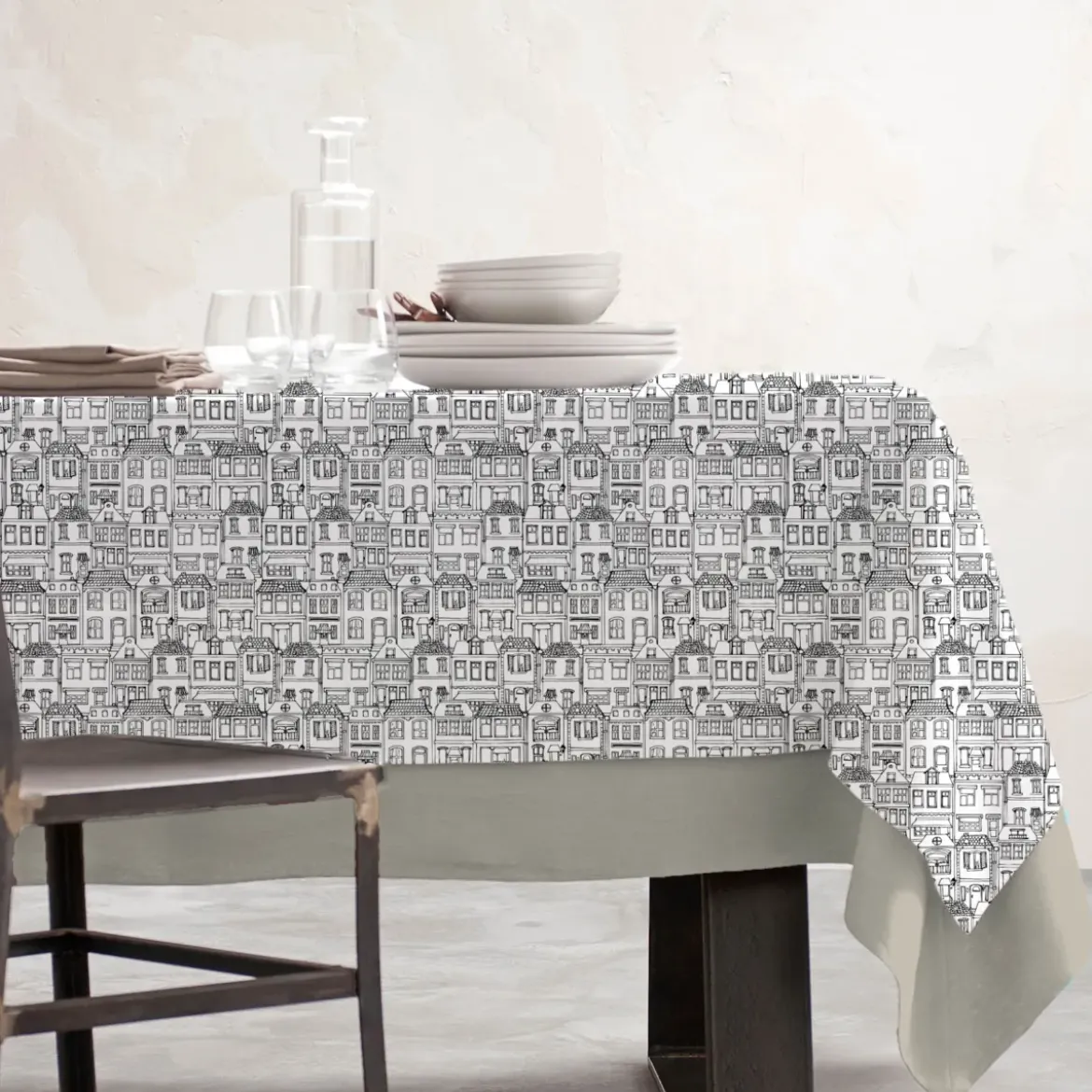 Tovaglia rettangolare cotone antimacchia (150 x 250 cm) Home Grigia