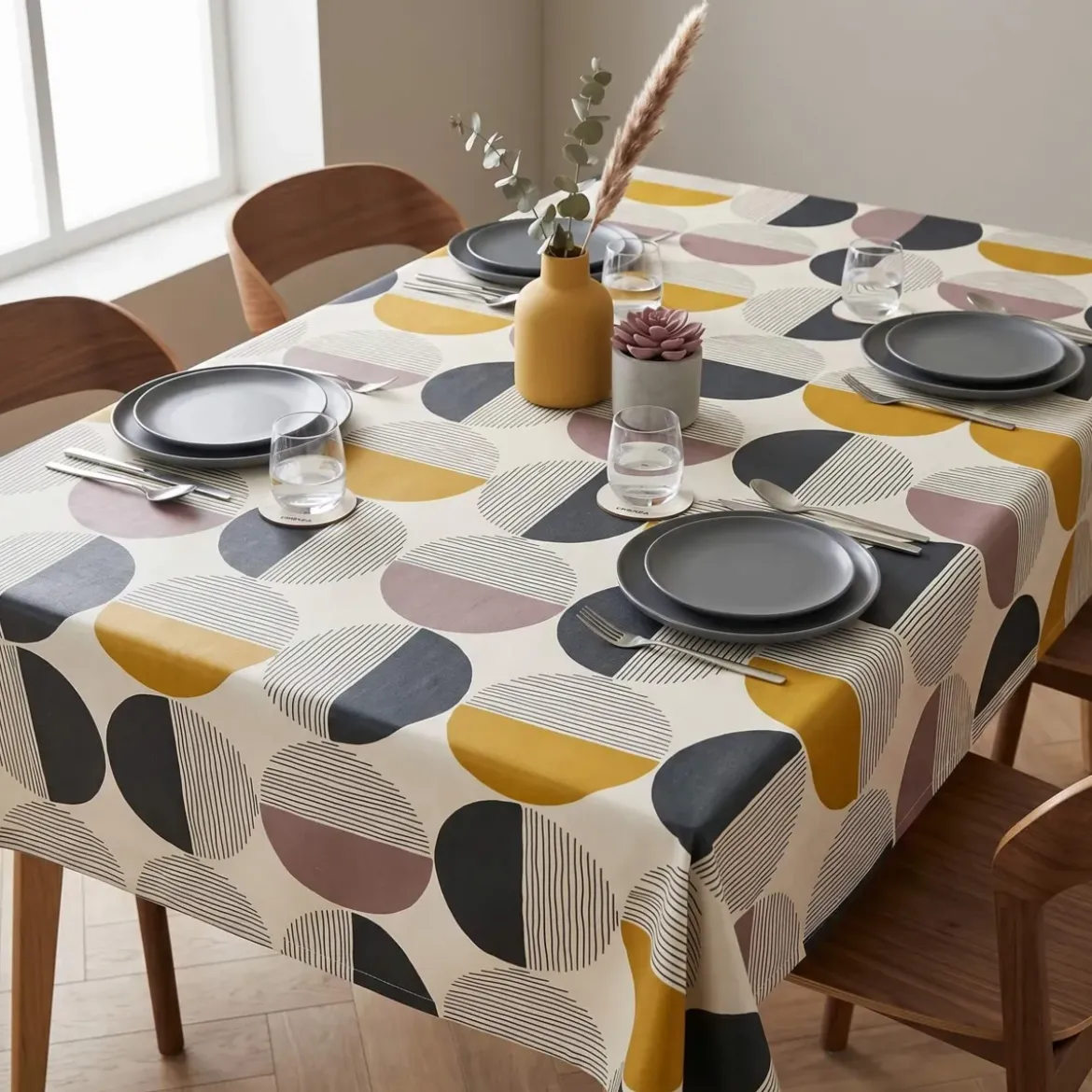 Tovaglia rettangolare cotone antimacchia (150 x 250 cm) Harlem Multicolore