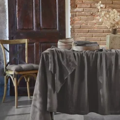 Tovaglia rettangolare garza di cotone (L350 cm) Gaïa Grigio granito