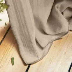 Tovaglia rettangolare garza di cotone (L350 cm) Gaïa Beige pampa