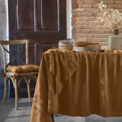 Tovaglia rettangolare garza di cotone (L350 cm) Gaïa Camel