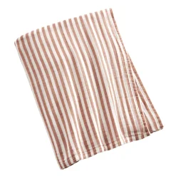 Tovaglia rettangolare in garza di cotone (150 x 250 cm) Gaïa a righe Albicocca