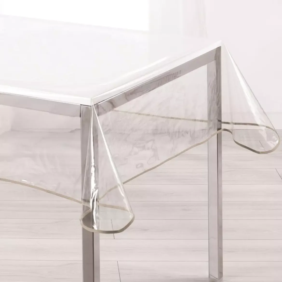 Tovaglia rettangolare in tela cerata trasparente (L240 cm) Garden Tortora