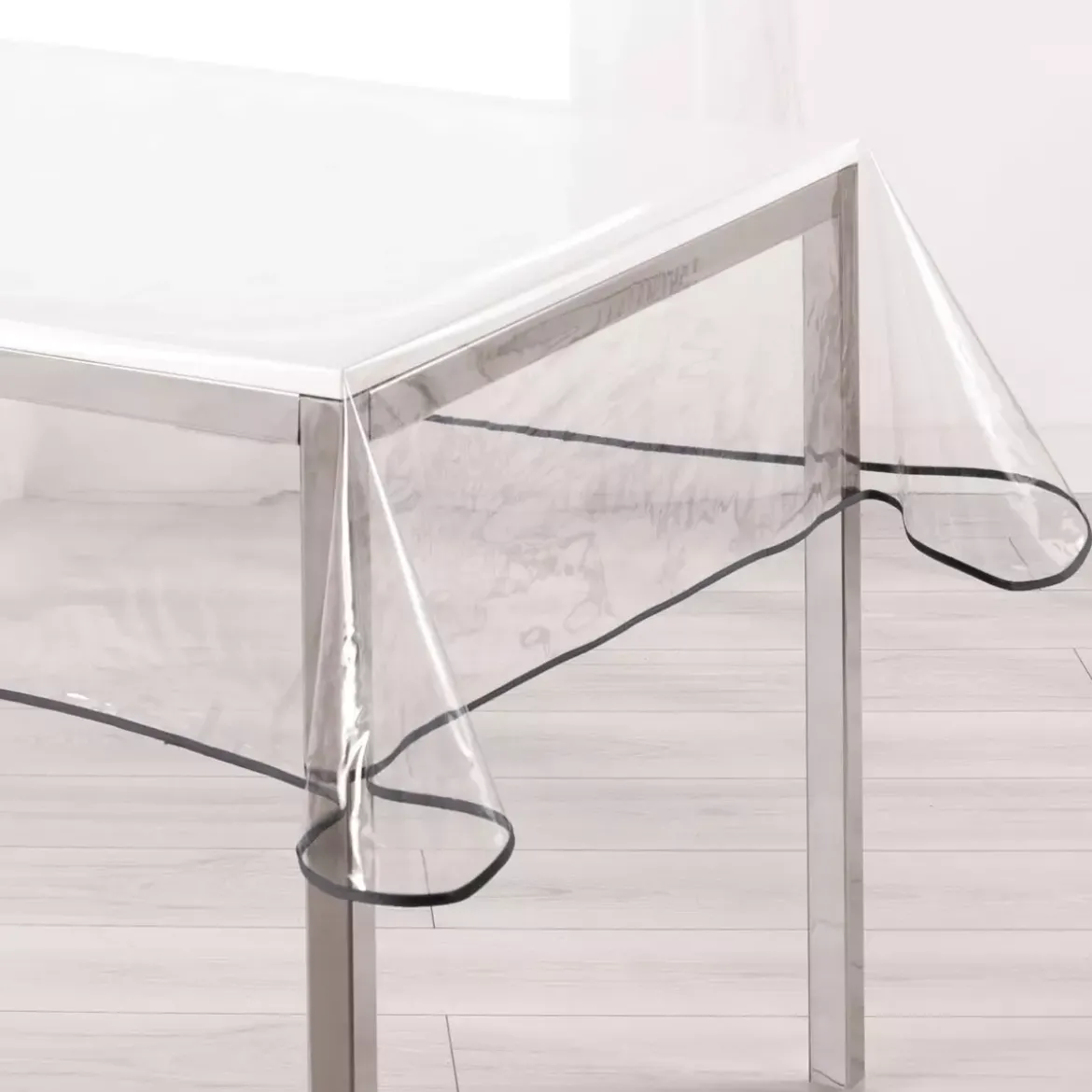 Tovaglia rettangolare in tela cerata trasparente (L240 cm) Garden Antracite