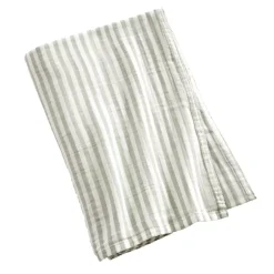Tovaglia rettangolare in garza di cotone (150 x 250 cm) Gaïa a righe Verde eucalipto