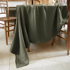 Tovaglia rettangolare lino lavato (L350 cm) Louise Verde rosmarino