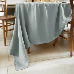 Tovaglia rettangolare lino lavato (L350 cm) Louise Verde eucalipto