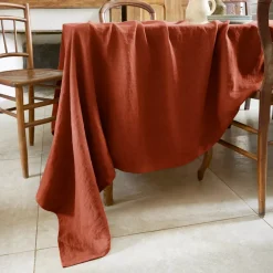 Tovaglia rettangolare lino lavato (L350 cm) Louise Terracotta