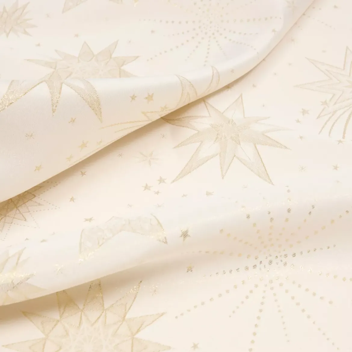 Tovaglia di Natale rettangolare (360 x 140 cm) Notte stellata Beige e dorato