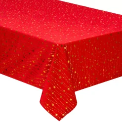 Tovaglia di Natale rettangolare (140 x 240 cm) Pioggia di stelle Rosso e dorato